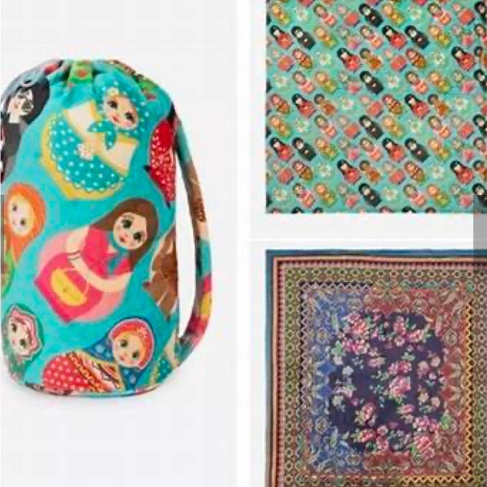 Johnny Was Cozy Dolls Floral Reversible Large Throw Blanket NWT